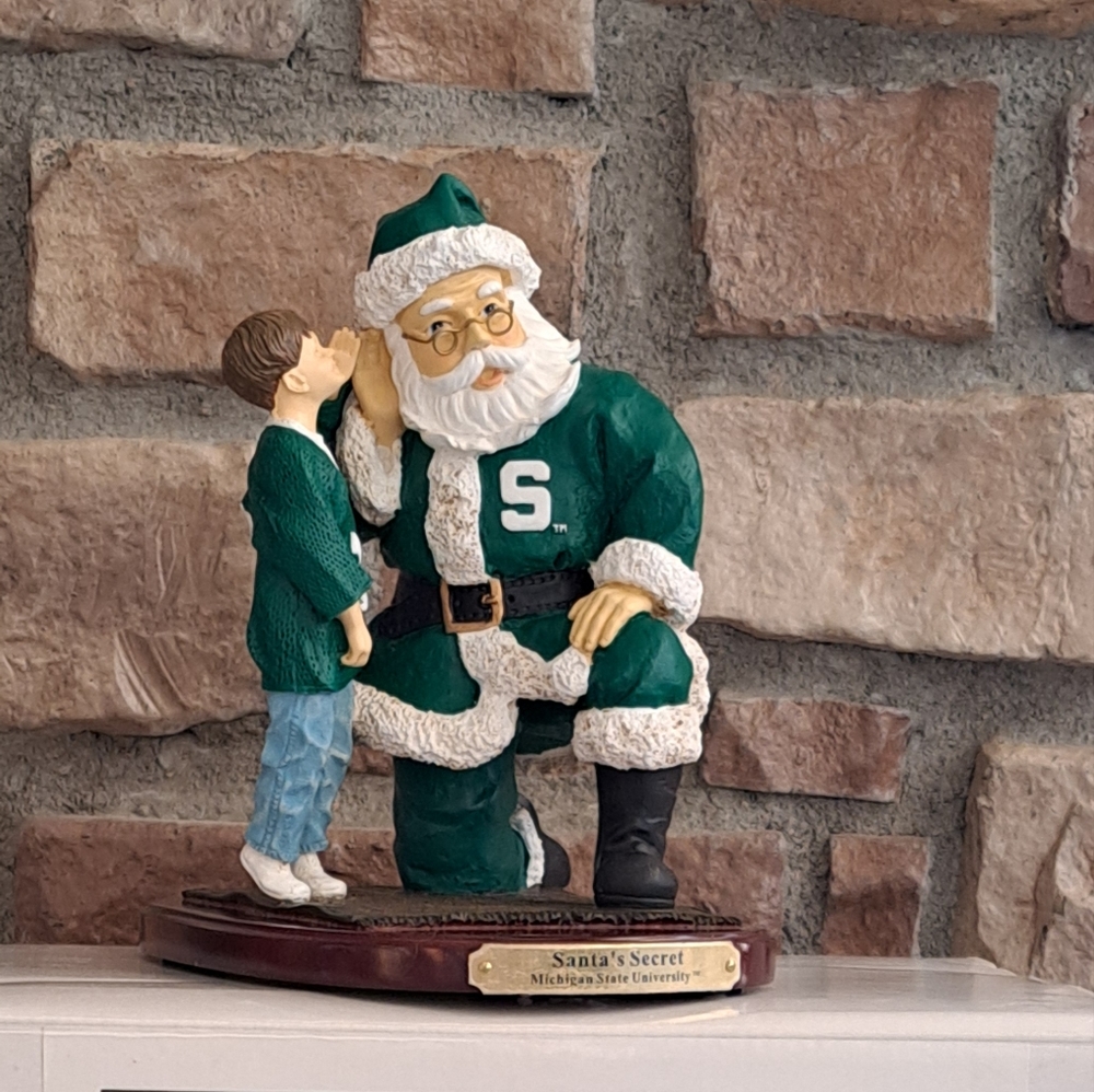 NIB Michigan State Santa's Secret 2001 Christmas Collectable Figurine